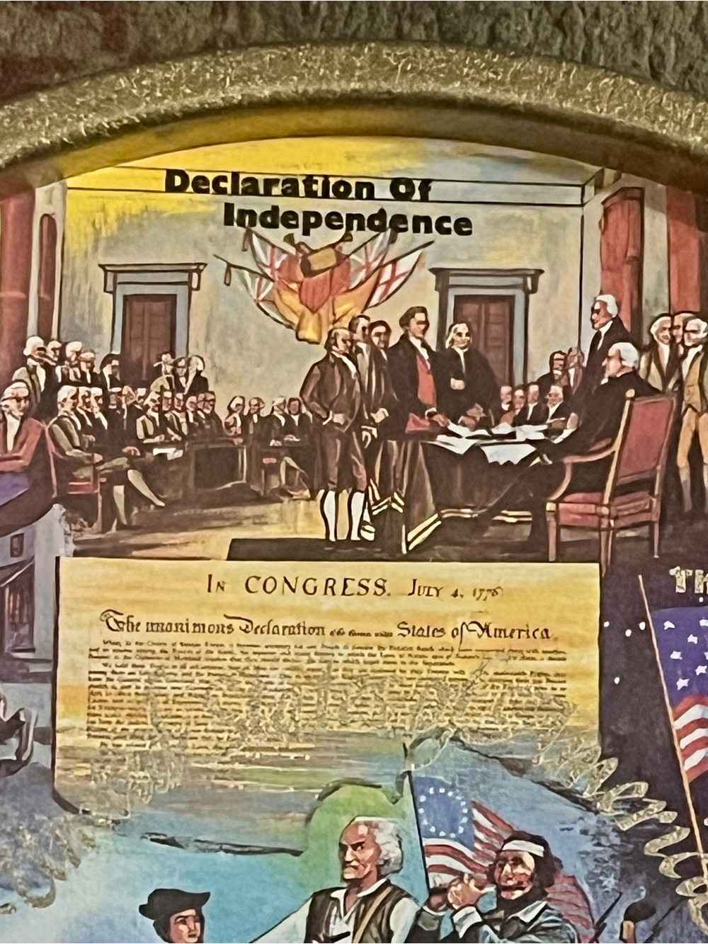 Bicentennial Patriotic 11" METAL TRAY Declaration of Independence Graphics - Picture 6 of 12
